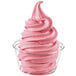 A glass cup of DOLE Strawberry Soft Serve