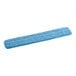 A Lavex blue microfiber mop pad with hook and loop.