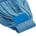 A blue microfiber tube mop with a blue headband.