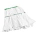 A white cloth with a green band.