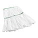 A white Lavex Microfiber Wet Mop head with green trim.