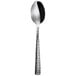 A Sola stainless steel coffee spoon with a textured black handle.