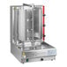 An Avantco gas gyro machine with a stainless steel top and an open door.