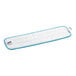 A white and blue Lavex microfiber mop pad with hook and loop.