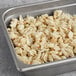 A tray of Handy Premium Lump Crab Meat on a metal hotel buffet tray.