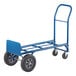 A blue Lavex hand truck with black wheels.