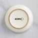 An ivory stoneware bowl with the word Acopa embossed on it.