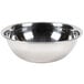 A silver Vollrath stainless steel mixing bowl.