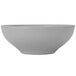 A gray Tuxton China bowl on a white background.