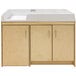 A natural birch plywood baby changing table with two drawers.