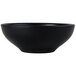 A rectangular black Tuxton China bowl with a white background.