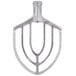 A silver aluminum flat beater for a Hobart mixer.