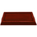 A mahogany hardwood rectangular tray with handles.