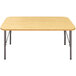 A Tot Mate rectangular maple laminate table with metal legs.