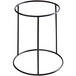 An American Metalcraft black round rubberized pizza stand on a round table.