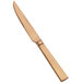 A close-up of a Bon Chef stainless steel steak knife with a wooden handle.