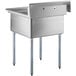 A Steelton stainless steel commercial sink with legs.