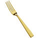 A Bon Chef salad/dessert fork with a matte gold handle.