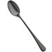 A Bon Chef Como iced tea spoon with a matte black handle.