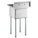A Steelton stainless steel one compartment sink on legs.