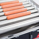 a close up of a group of hot dogs