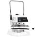 A white and black Proluxe Endurance X1 heavy-duty pizza dough press with a handle.