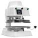 A white Proluxe Impact X1 heavy-duty pizza dough press machine with a digital display and a lid on top.