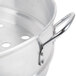 A close-up of a Town aluminum steamer pot.