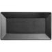 An Acopa matte black rectangular stoneware platter.