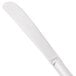 The hollow handle of a Vollrath Queen Anne stainless steel butter knife.