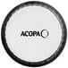 A white and black circular Acopa fluted stoneware ramekin.