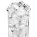 a glass with ice cubes