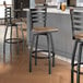 a bar stools in a restaurant