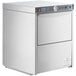 A white and silver Moyer Diebel 601LTG undercounter glass washer with dials and buttons.