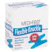 A white box with blue text containing blue woven adhesive knuckle bandages with red text.