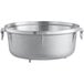 A close-up of a large silver Emperor's Select replacement pot with metal handles and rim.