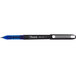 a blue pen with a black cap