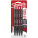 A package of 4 Sharpie S-Gel retractable gel pens with black barrels.