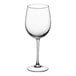 An Arcoroc clear wine glass with a stem.