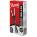 A box of 12 Sharpie black roller ball pens.
