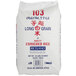 A white bag of Riceland Oriental Style Long Grain White Rice with red and blue text.