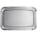 a silver rectangular object with holes