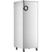 An Avantco stainless steel reach-in freezer with a solid door on wheels.