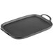 A black rectangular pan with handles.