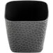 A black square Tablecraft crackle aluminum container.