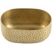 A Tablecraft gold aluminum bowl with a patterned design.