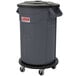 A black Suncast round trash can lid.