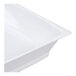 A white square plastic dish with slightly flared edges.