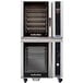 A commercial electric convection oven with steam injection and an 8-tray holding cabinet.