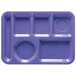 GET TL-152 10 inch x 14 inch Peacock Blue ABS Plastic Left Hand 6 Compartment Tray - 12/Pack